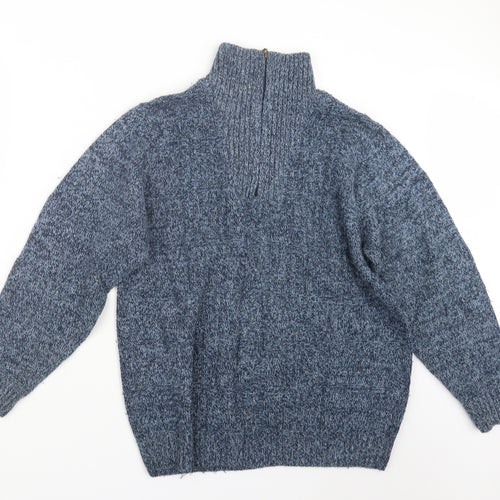 EWM Mens Blue  Knit Pullover Sweatshirt Size S