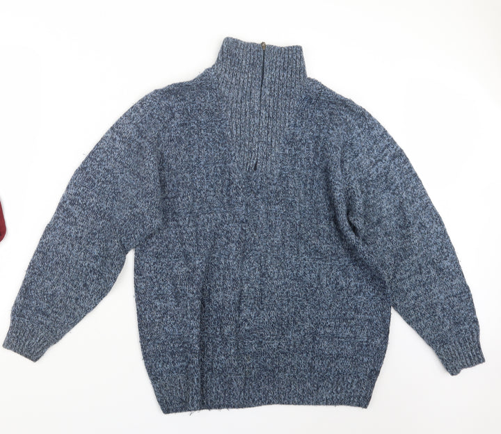 EWM Mens Blue  Knit Pullover Sweatshirt Size S