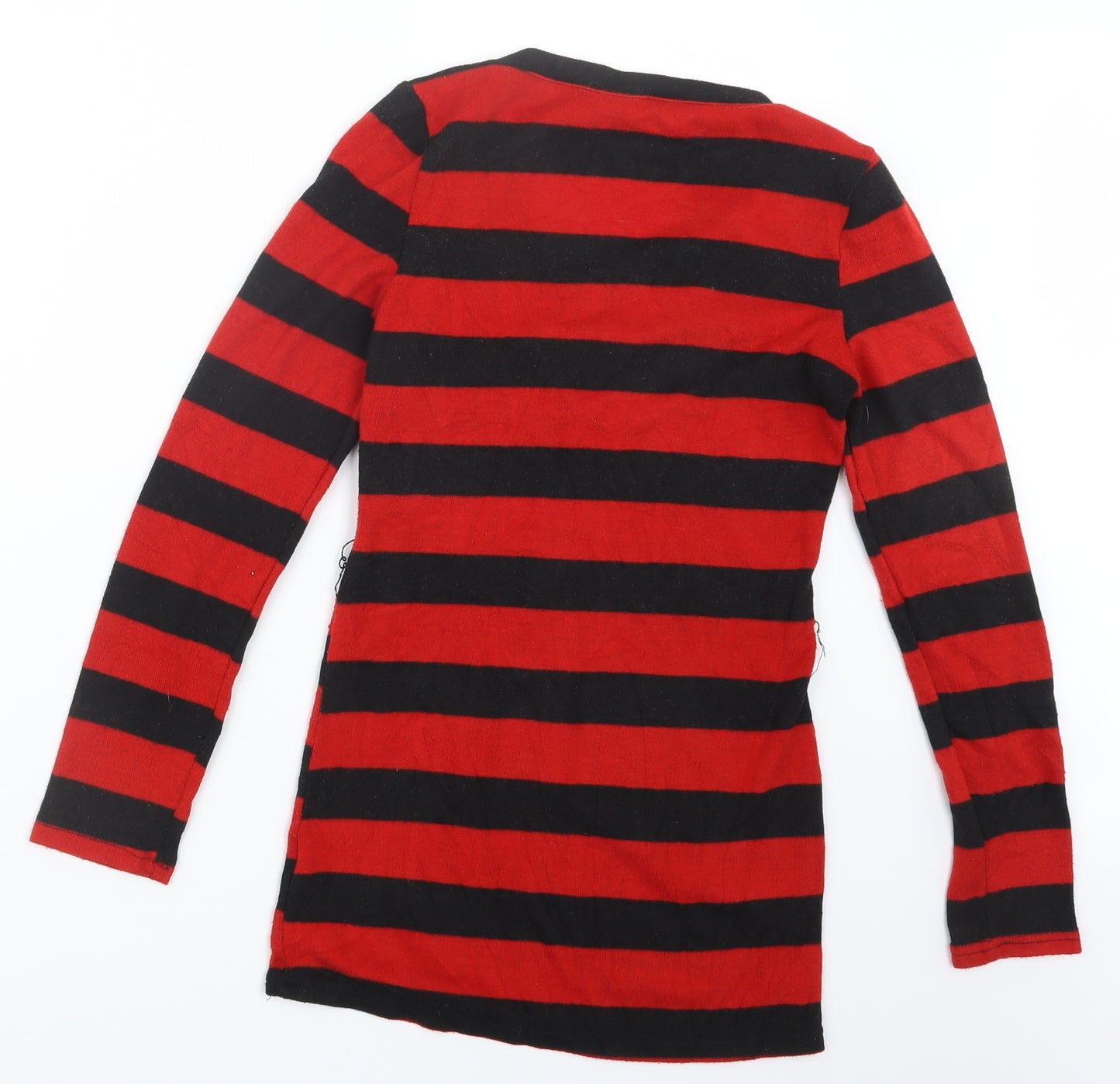 Izabel London Womens Red Striped Knit Pullover Jumper Size 10