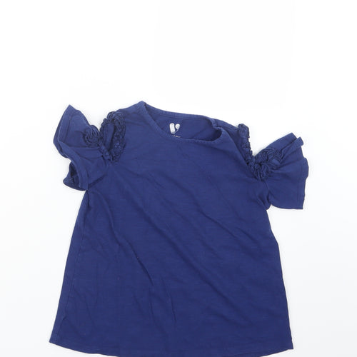 Very Girls Blue   Basic T-Shirt Size 11 Years  - Open Shoulders