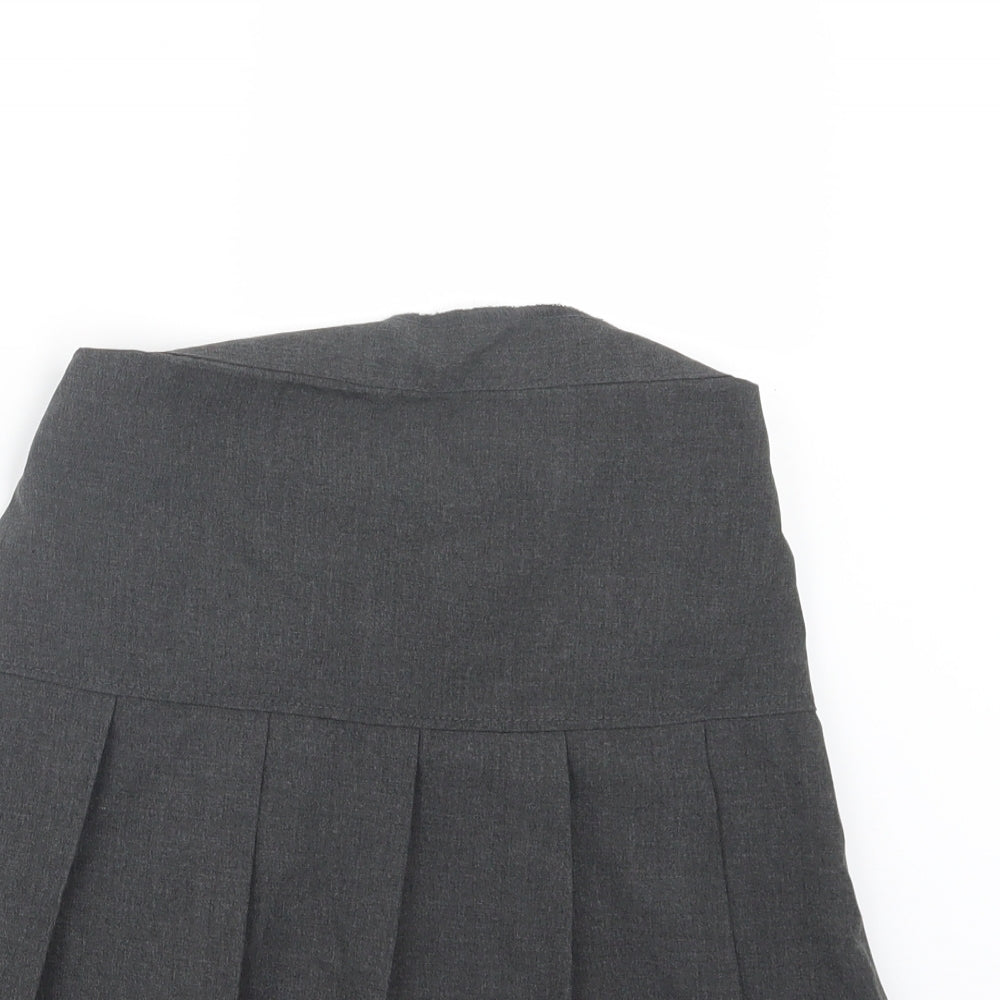 Marks and Spencer Girls Grey   Pleated Skirt Size 10 Years