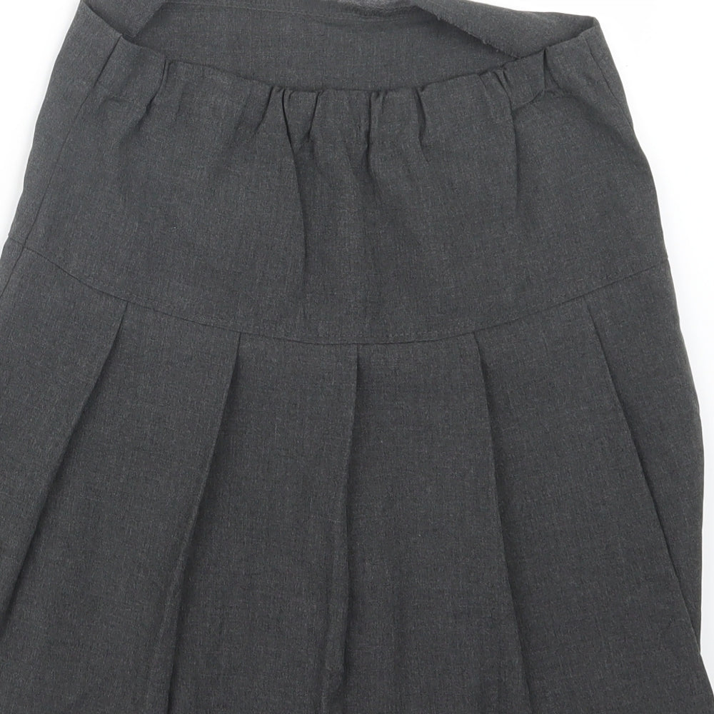 Marks and Spencer Girls Grey   Pleated Skirt Size 10 Years