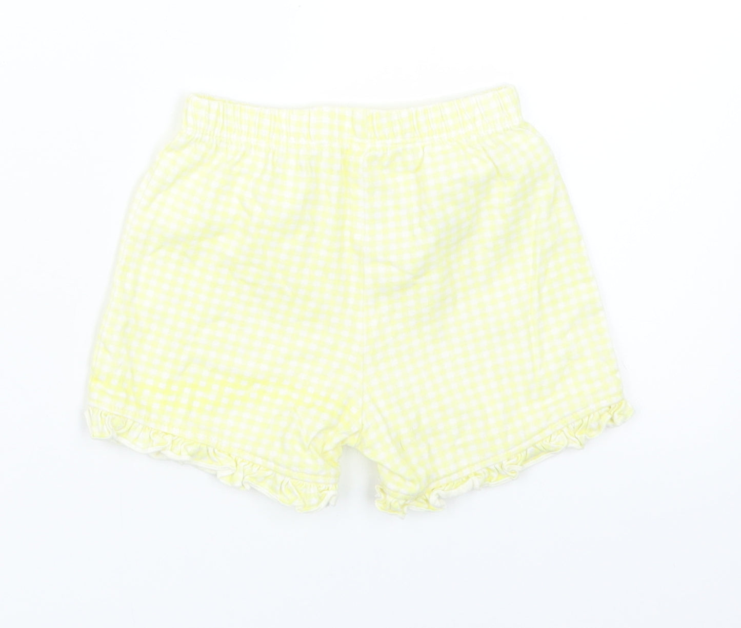 Nutmeg Girls Yellow Gingham  Cropped Trousers Size 12-18 Months