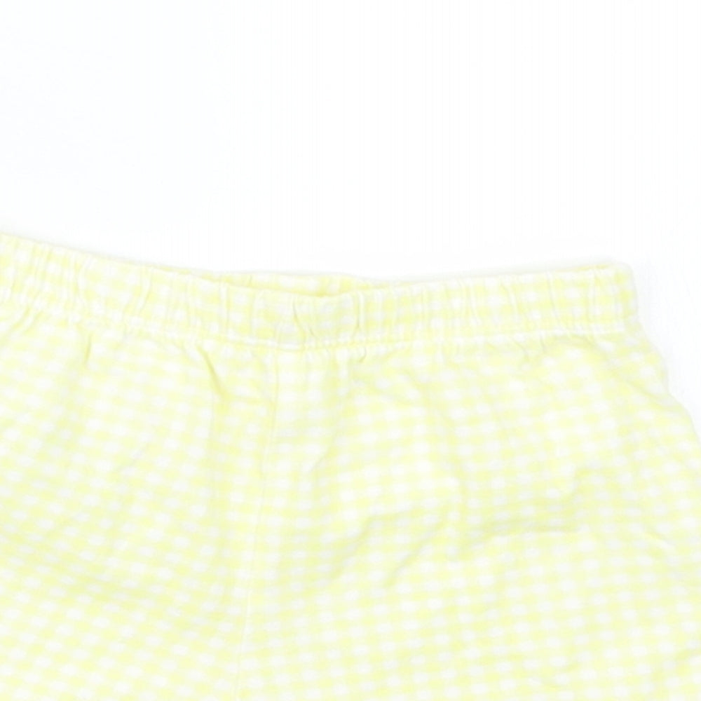 Nutmeg Girls Yellow Gingham  Cropped Trousers Size 12-18 Months