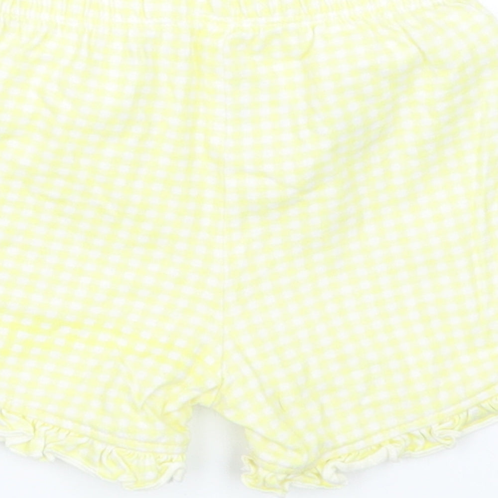 Nutmeg Girls Yellow Gingham  Cropped Trousers Size 12-18 Months