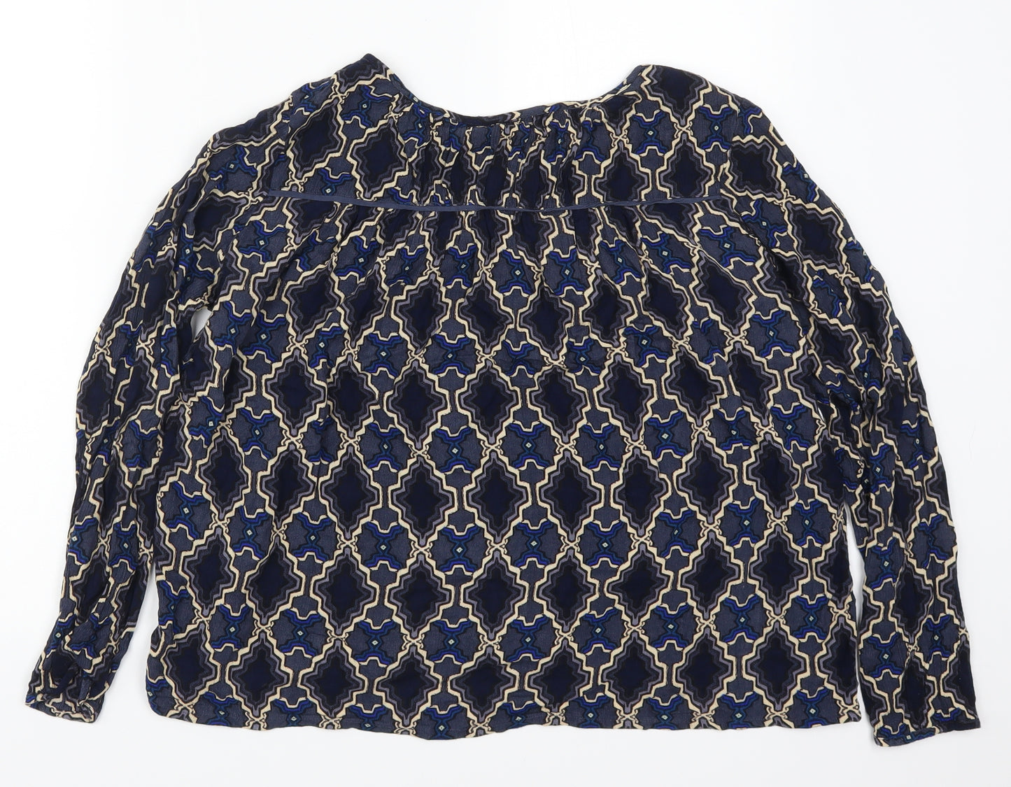 VERO MODA Womens Blue Geometric  Basic Blouse Size S