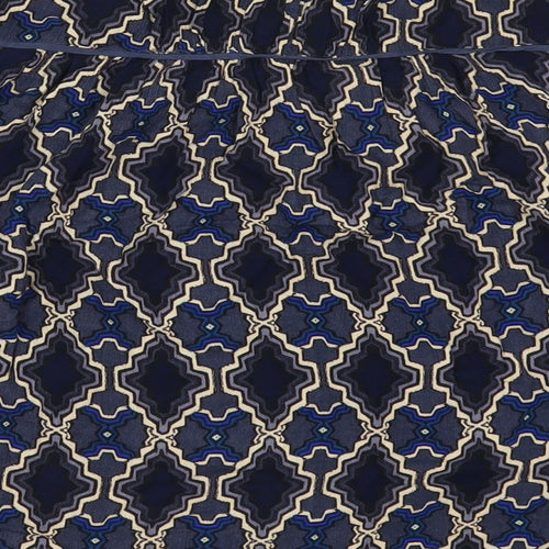 VERO MODA Womens Blue Geometric  Basic Blouse Size S