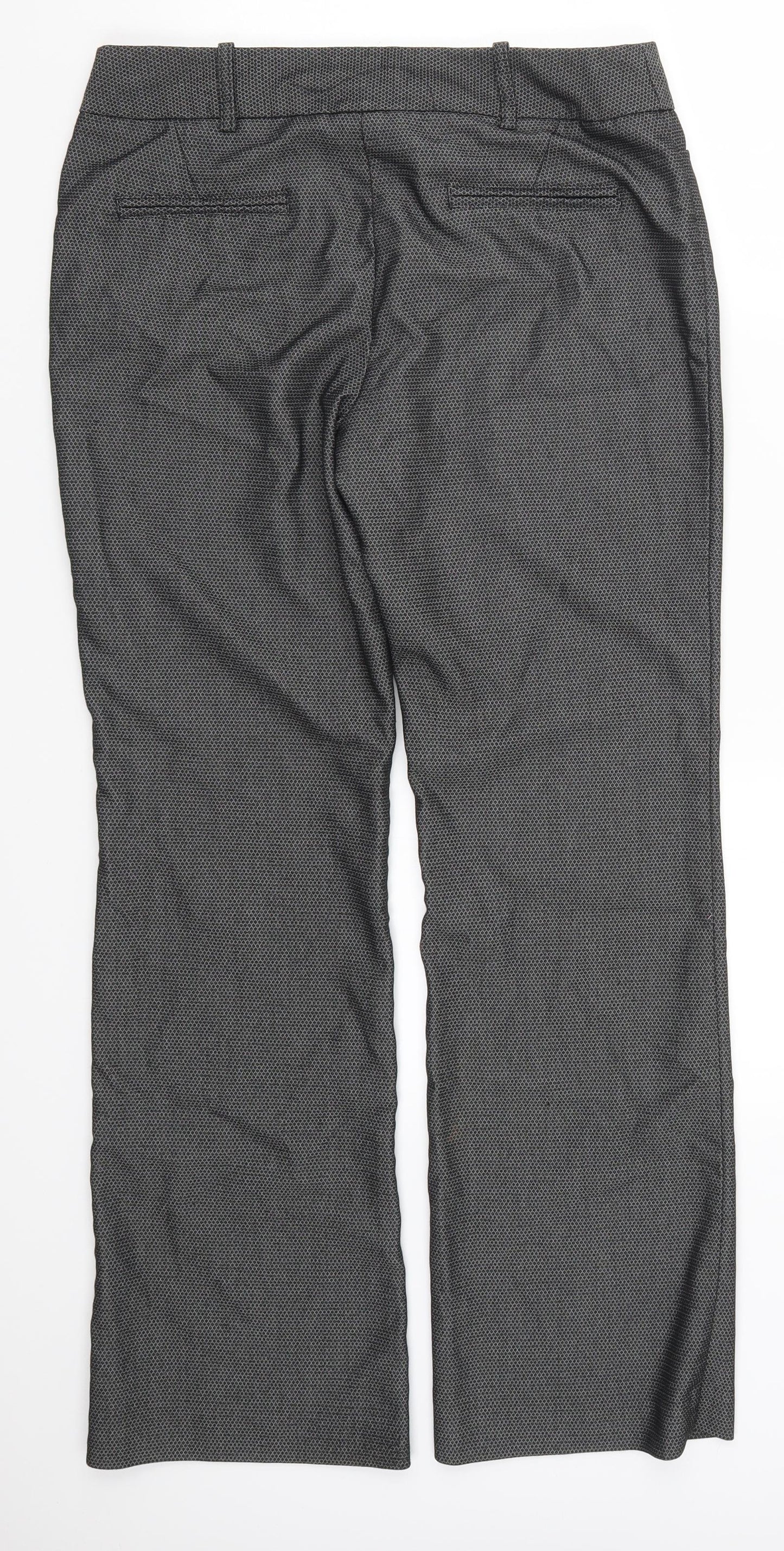 NEXT Womens Grey Geometric  Trousers  Size 10 L29 in
