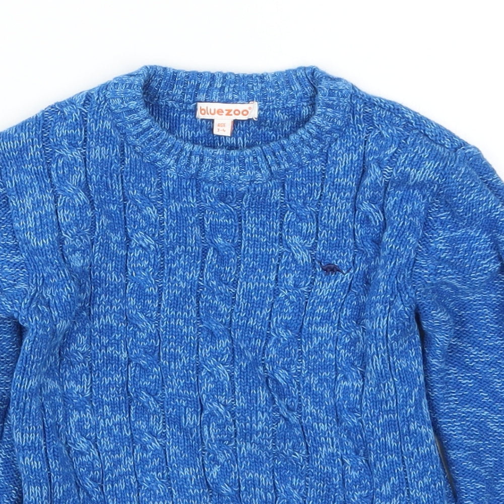 Blue Zoo Boys Blue  Knit Pullover Jumper Size 3-4 Years