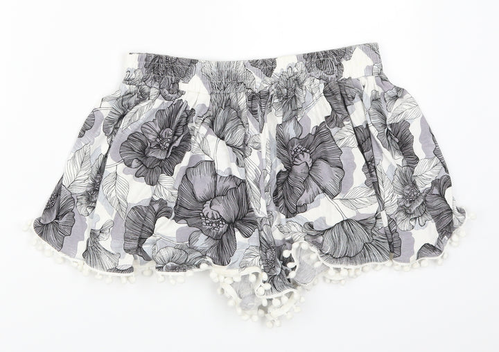 NEXT Womens Grey Floral Mom Shorts Size 6