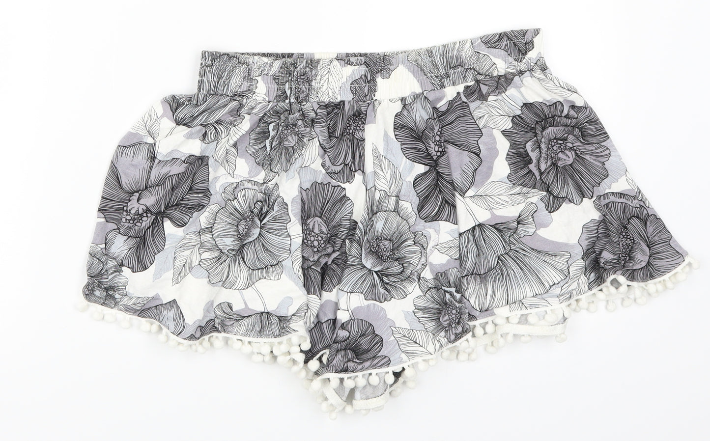 NEXT Womens Grey Floral  Mom Shorts Size 6