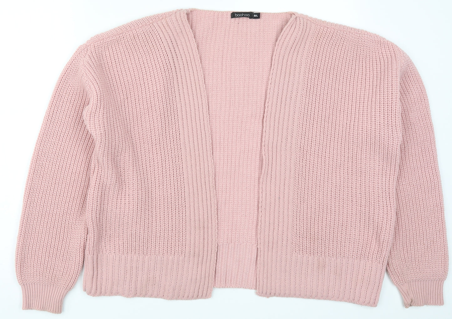 Boohoo Womens Pink  Knit Cardigan Jumper Size M