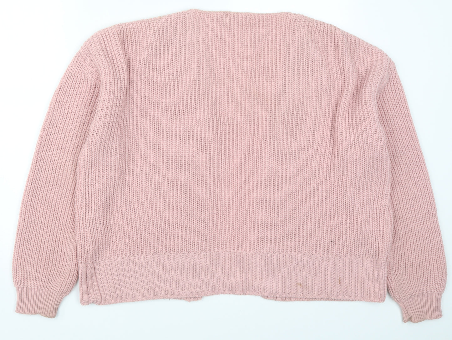Boohoo Womens Pink  Knit Cardigan Jumper Size M