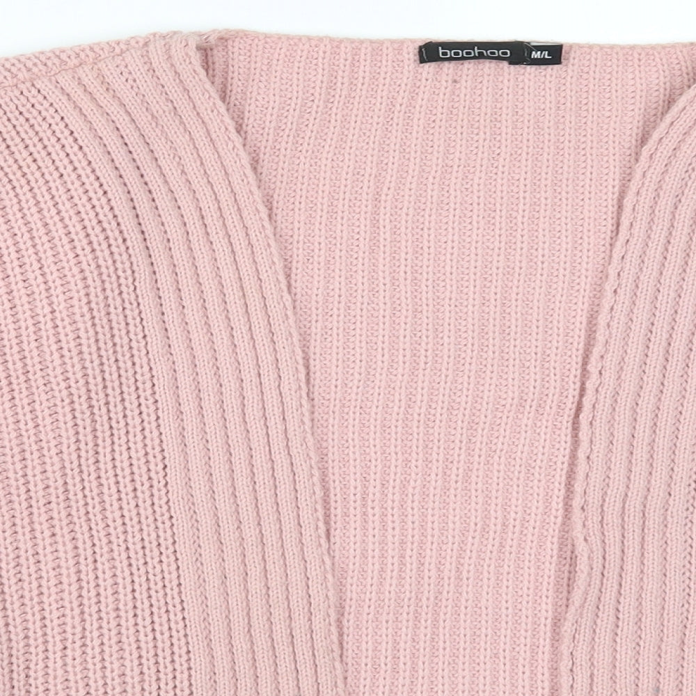 Boohoo Womens Pink  Knit Cardigan Jumper Size M