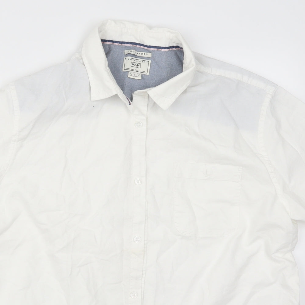 F&F Mens White    Button-Up Size XL