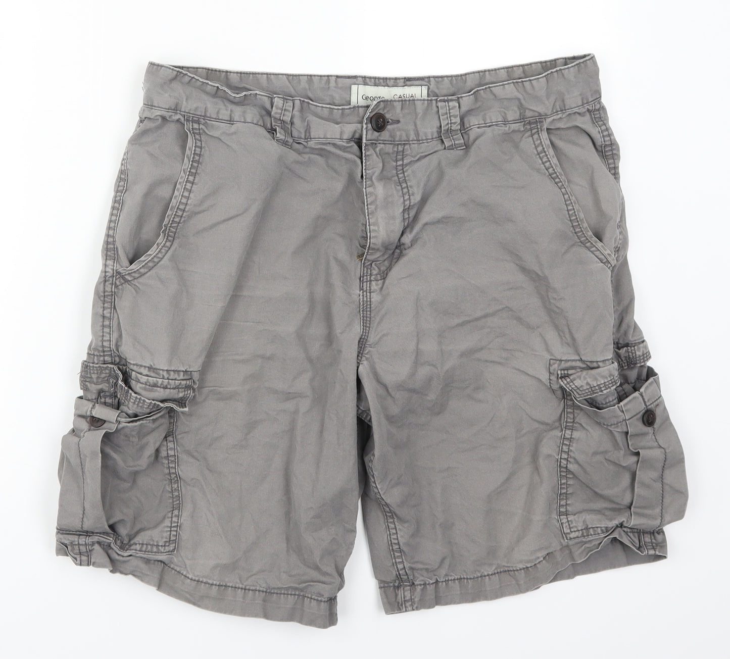George Mens Grey   Cargo Shorts Size 36