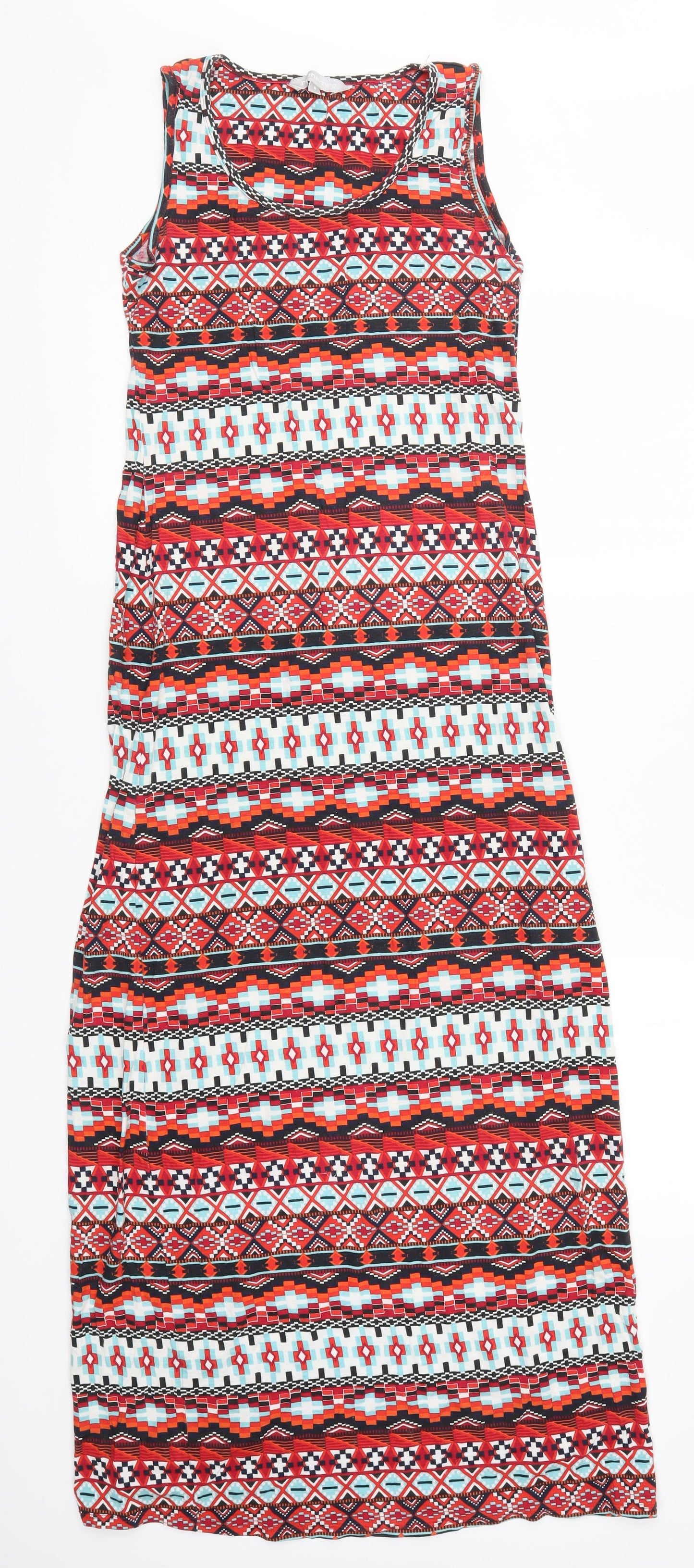 Red Herring Womens Red Geometric  Maxi  Size 8