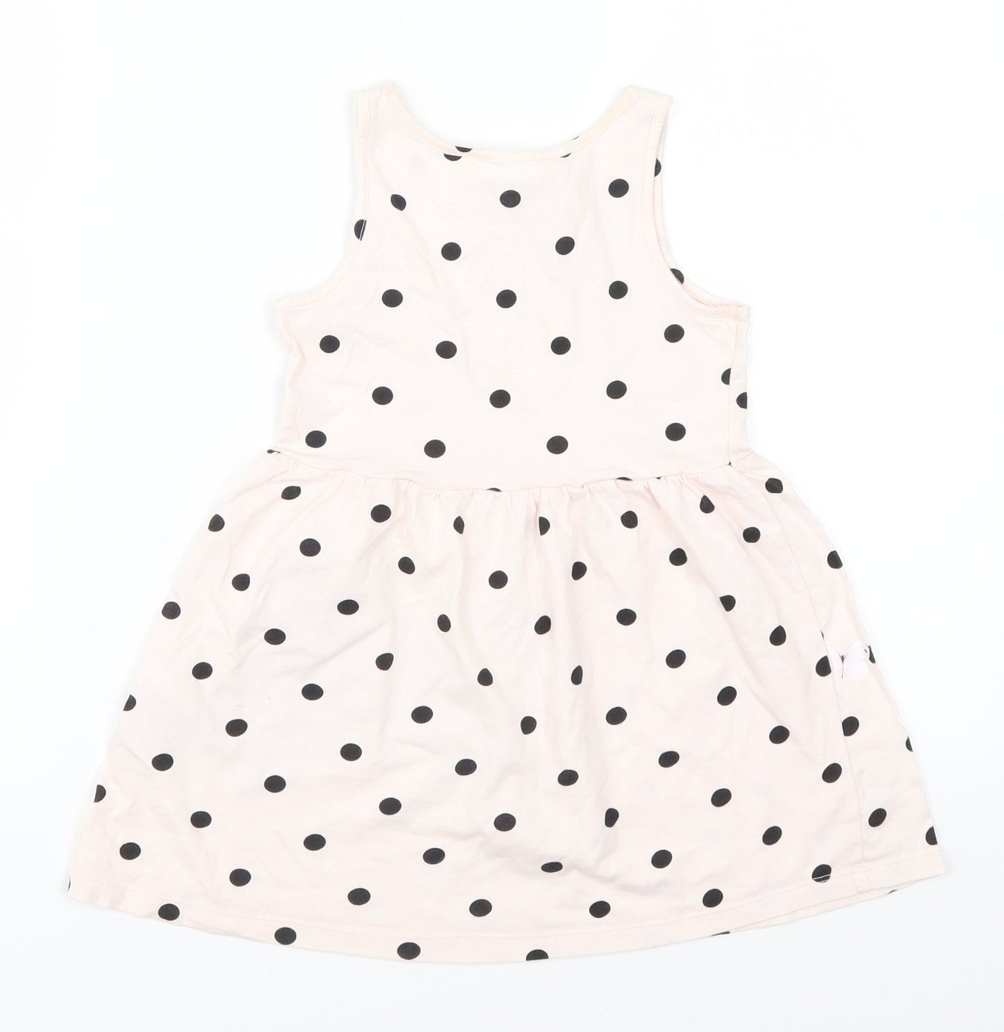 H&M Girls Pink Polka Dot  A-Line  Size 3-4 Years  - Bunny Rabbits