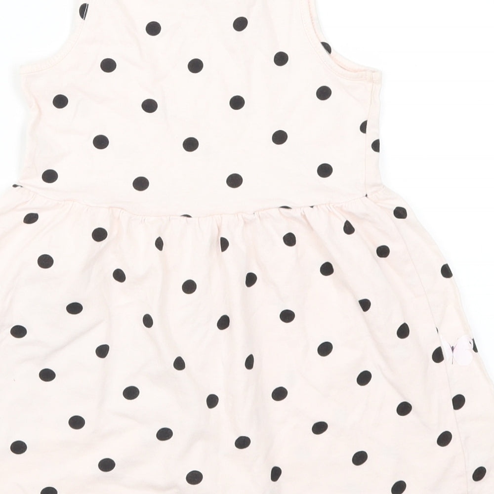 H&M Girls Pink Polka Dot  A-Line  Size 3-4 Years  - Bunny Rabbits