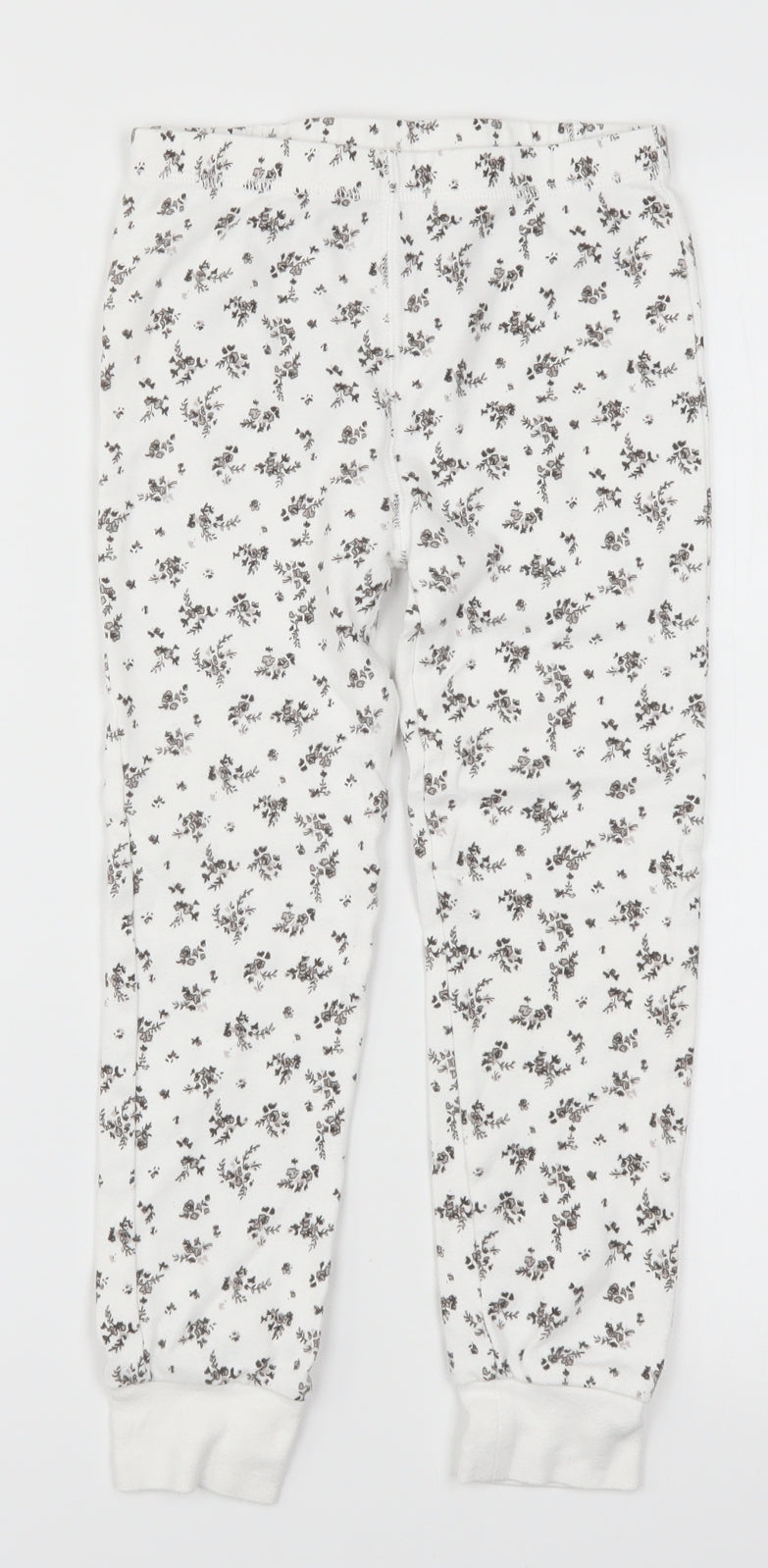 NEXT Girls White Floral  Carrot Trousers Size 6-7 Years - Loungewear