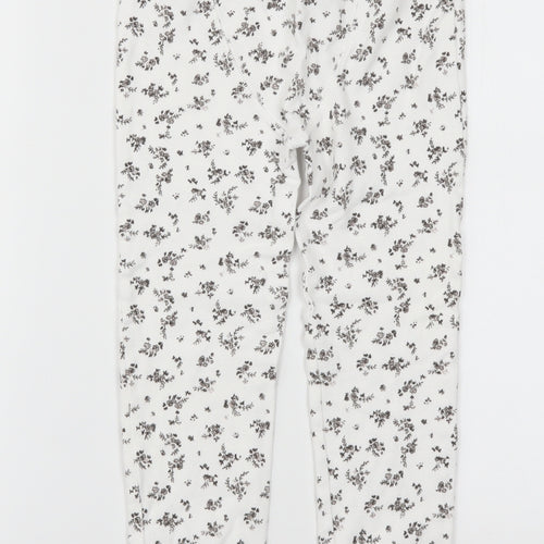 NEXT Girls White Floral  Carrot Trousers Size 6-7 Years - Loungewear