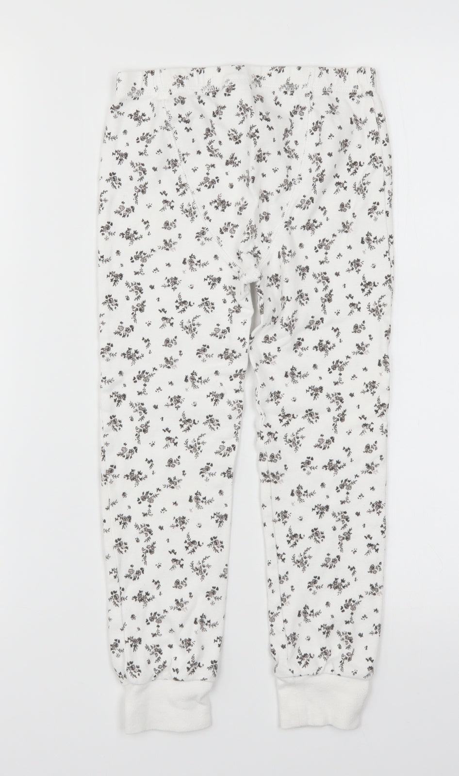 NEXT Girls White Floral  Carrot Trousers Size 6-7 Years - Loungewear