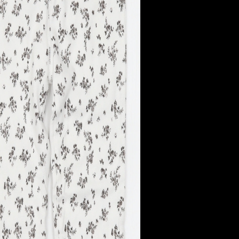 NEXT Girls White Floral  Carrot Trousers Size 6-7 Years - Loungewear