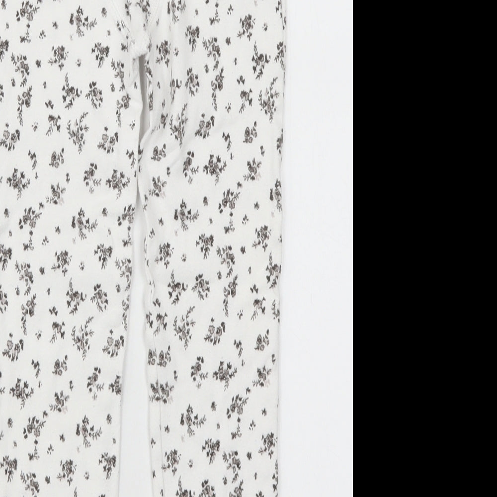NEXT Girls White Floral  Carrot Trousers Size 6-7 Years - Loungewear
