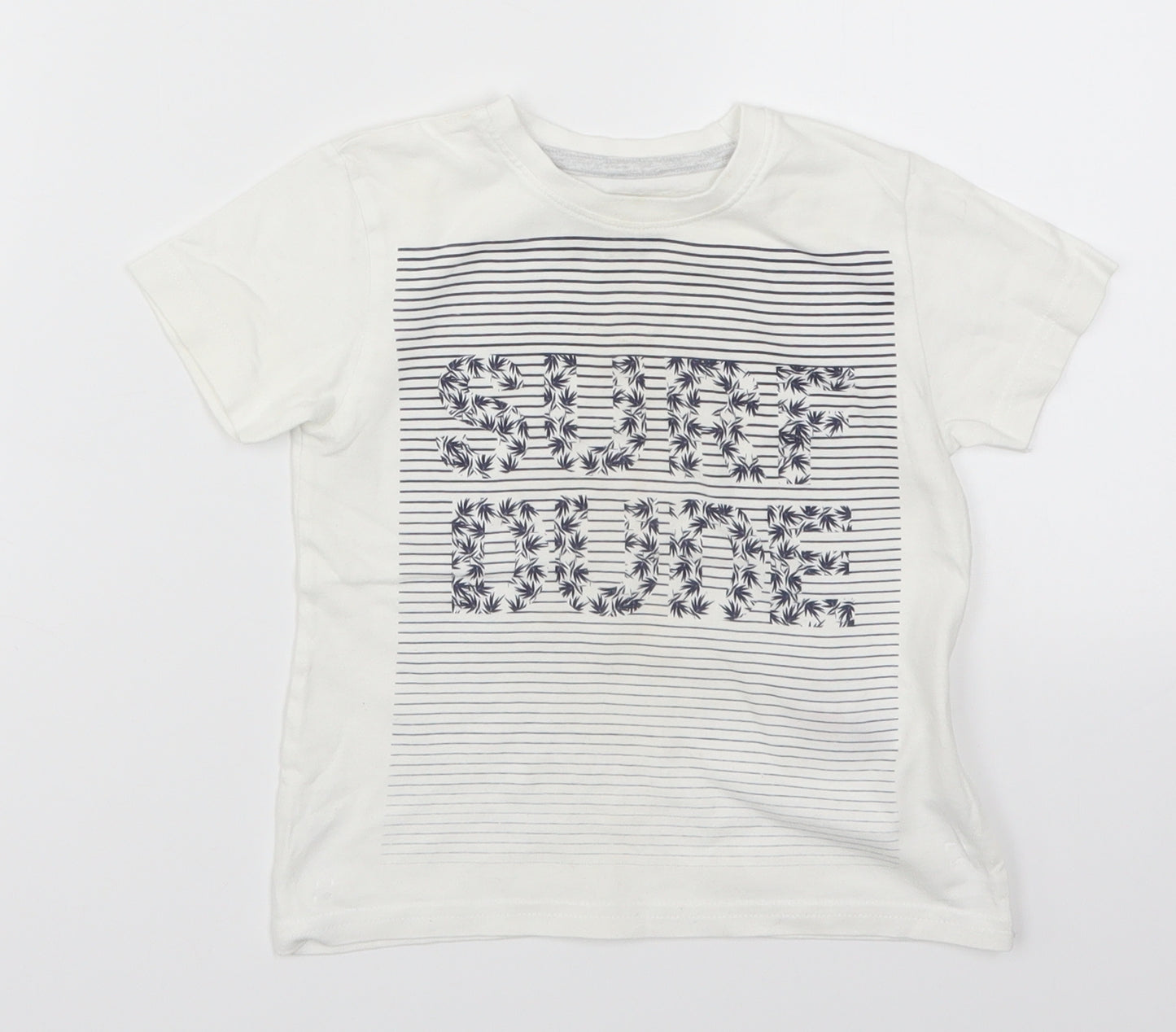 Primark Boys White   Basic T-Shirt Size 18-24 Months  - Surf Dude