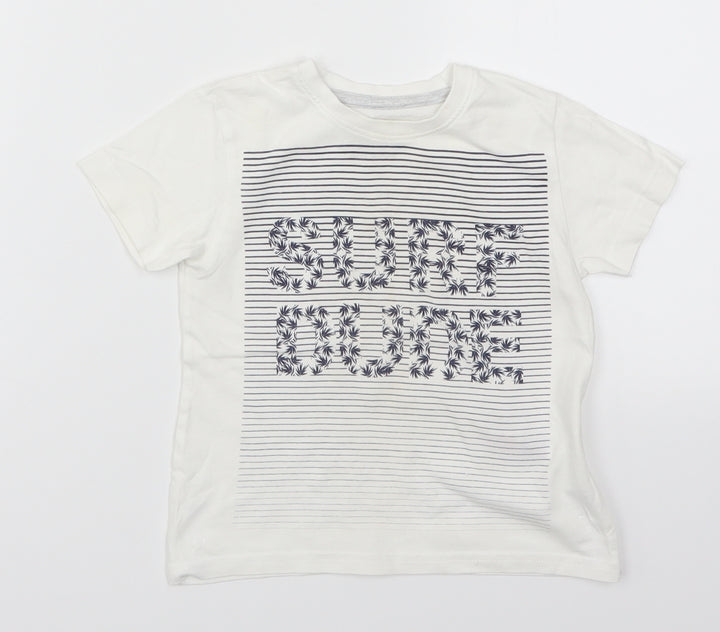 Primark Boys White   Basic T-Shirt Size 18-24 Months  - Surf Dude