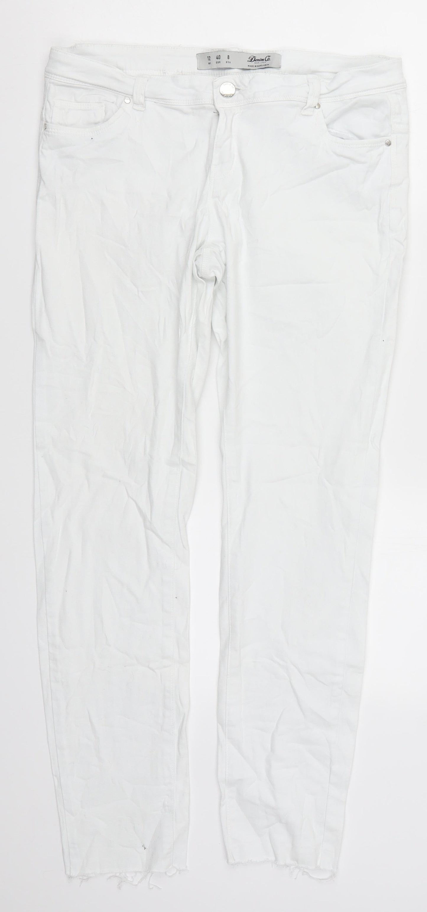 Denim Co Womens White  Denim Skinny Jeans Size 12 L28 in