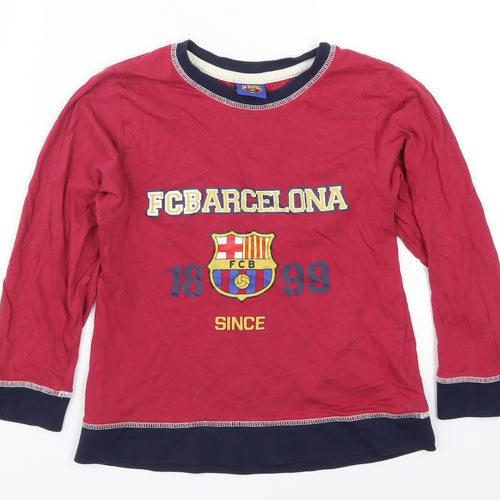 BHS Boys Red Solid   Pyjama Top Size 8-9 Years  - FB Barcelona
