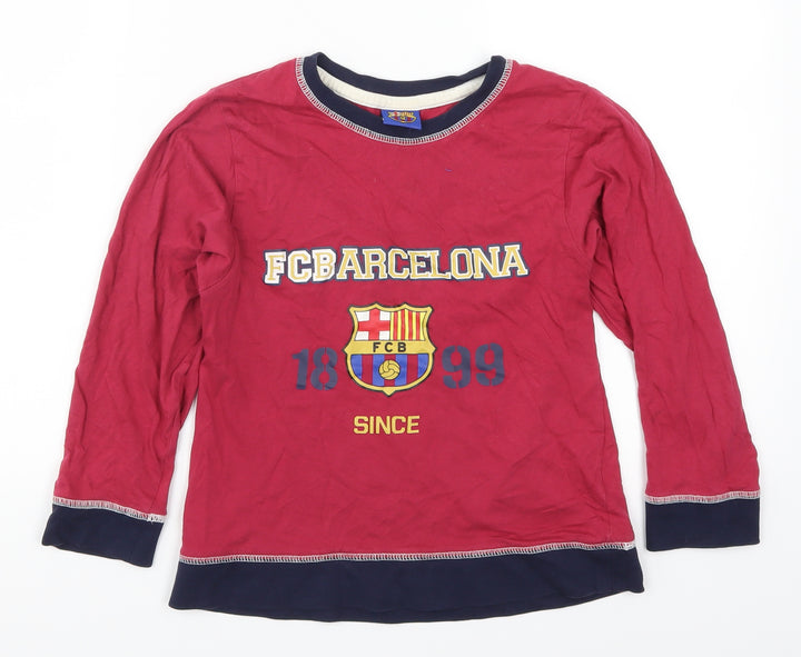 BHS Boys Red Solid Pyjama Top Size 8-9 Years - FB Barcelona