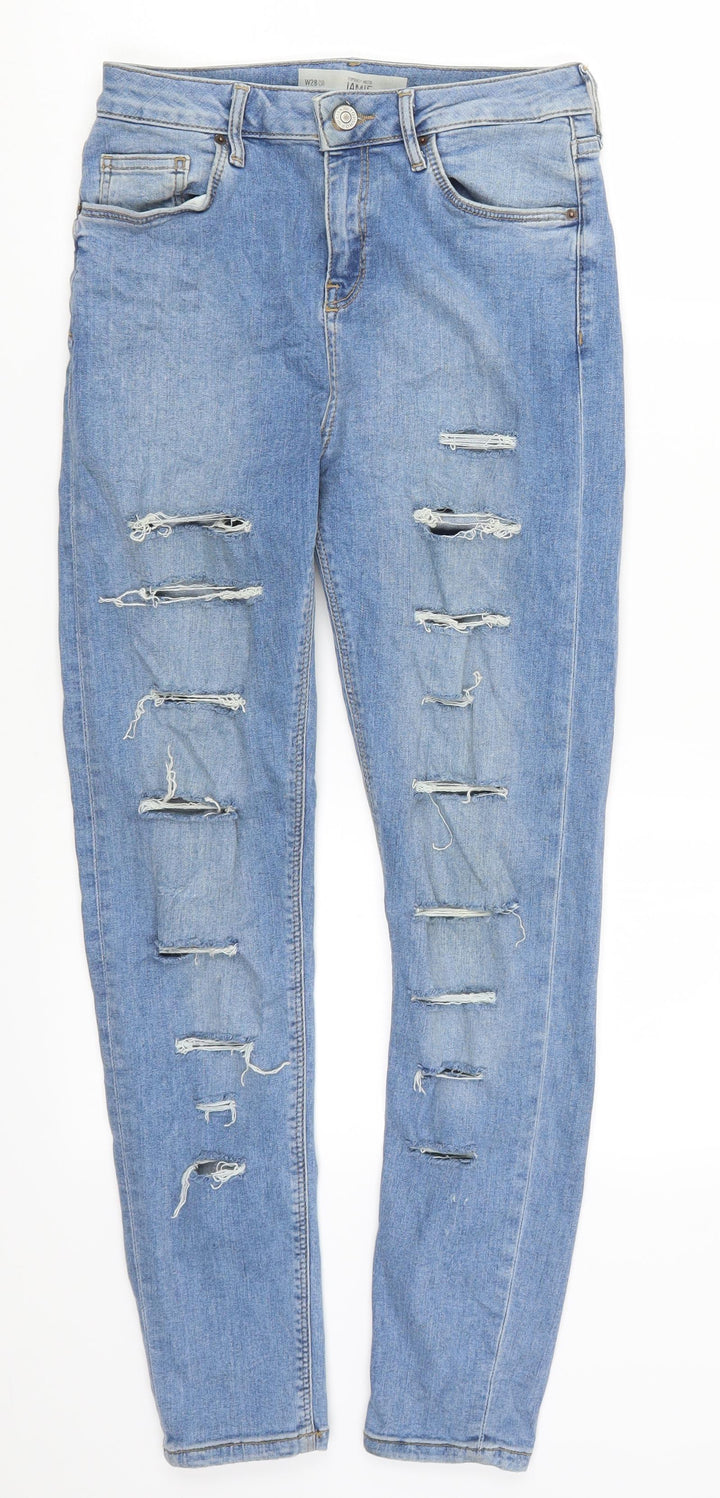 Topshop Womens Blue Denim Skinny Jeans Size 28 in L27 in