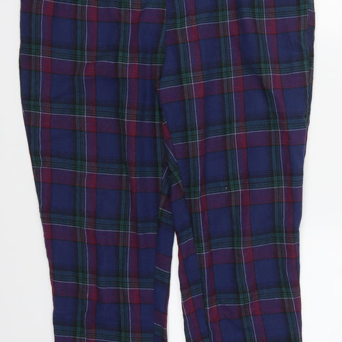 SheIn Womens Blue Check  Trousers  Size L L25 in