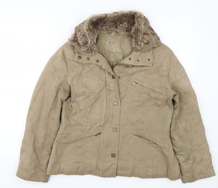 Klass Womens Beige Jacket Coat Size S