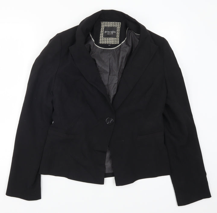 Principles Womens Black Jacket Suit Jacket Size 12