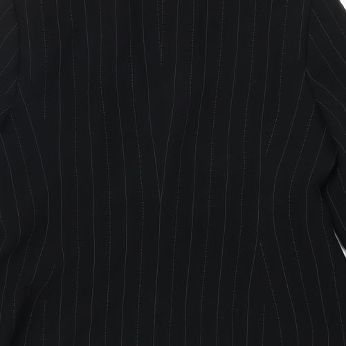 Planet Womens Black Striped  Jacket Suit Jacket Size 14