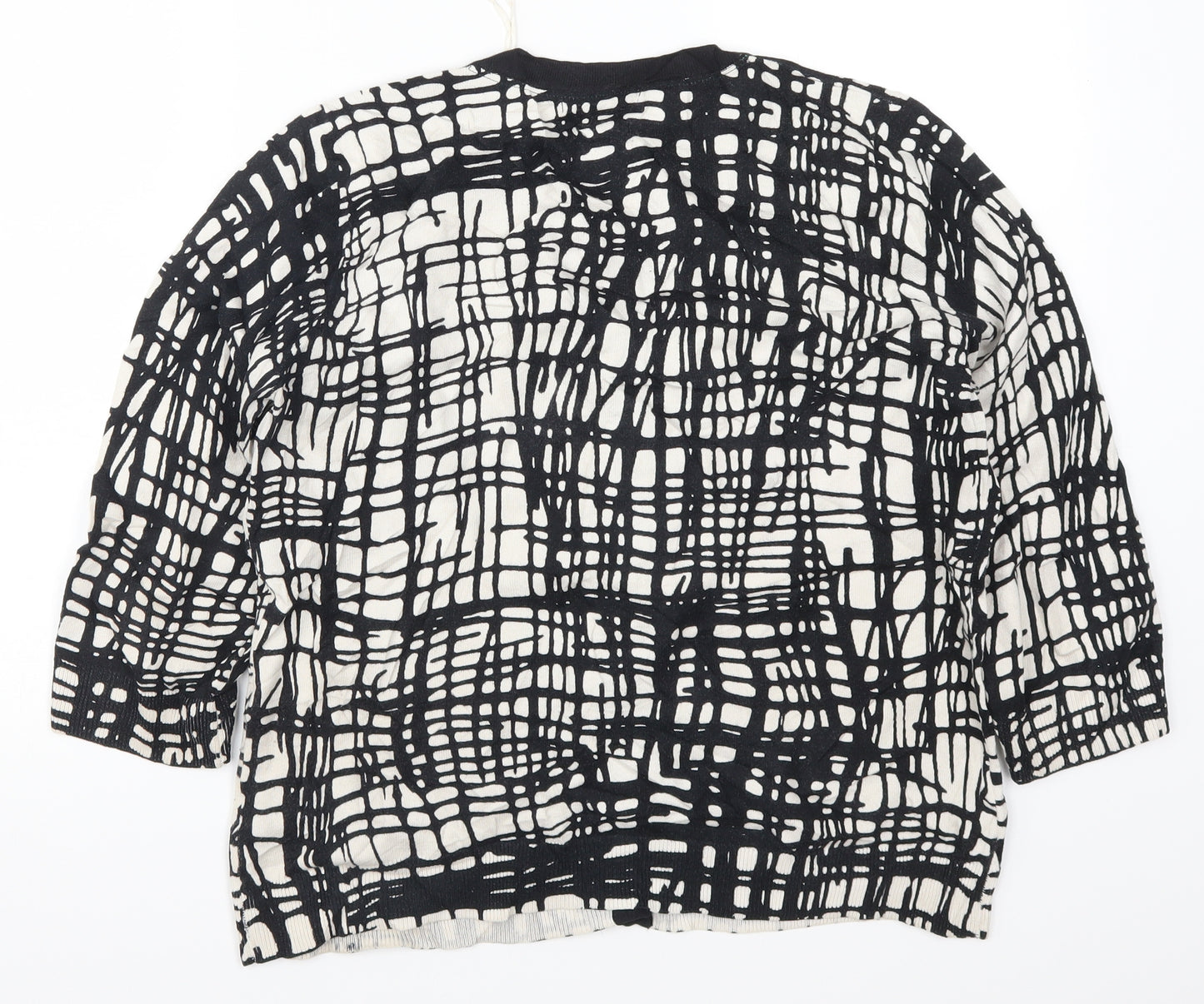 Per Una Womens Black Geometric  Cardigan Jumper Size 12