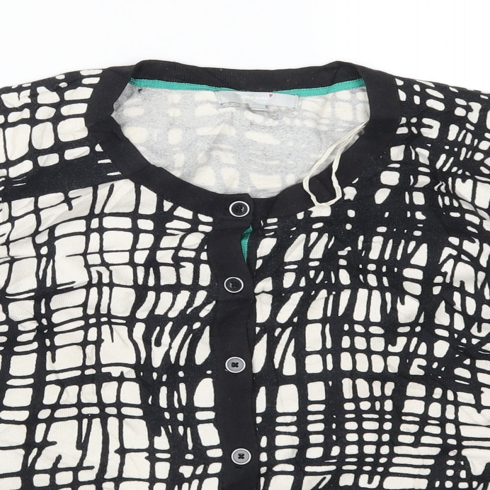 Per Una Womens Black Geometric  Cardigan Jumper Size 12