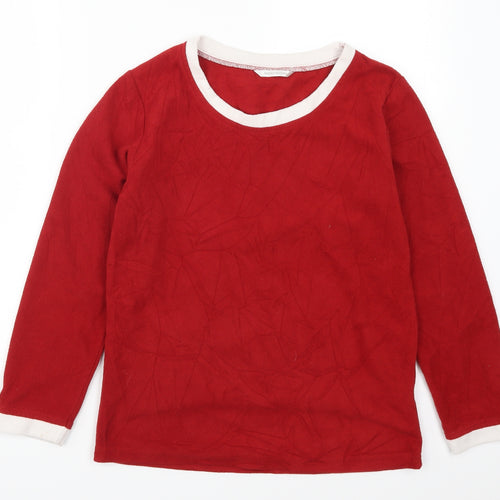 Night & Day Womens Red Solid  Top Pyjama Top Size M