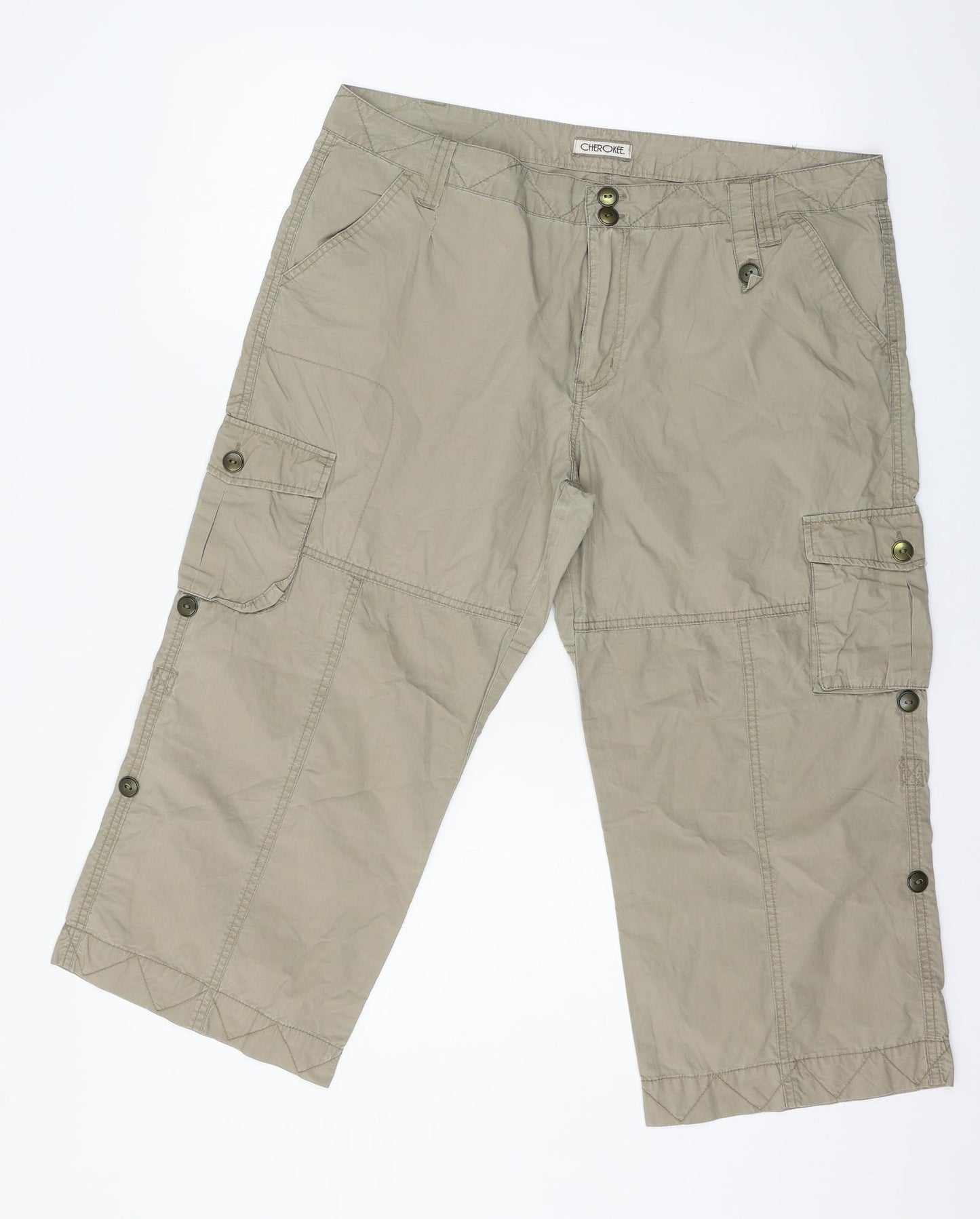 Cherokee Womens Grey   Cropped Trousers Size 16 L21 in