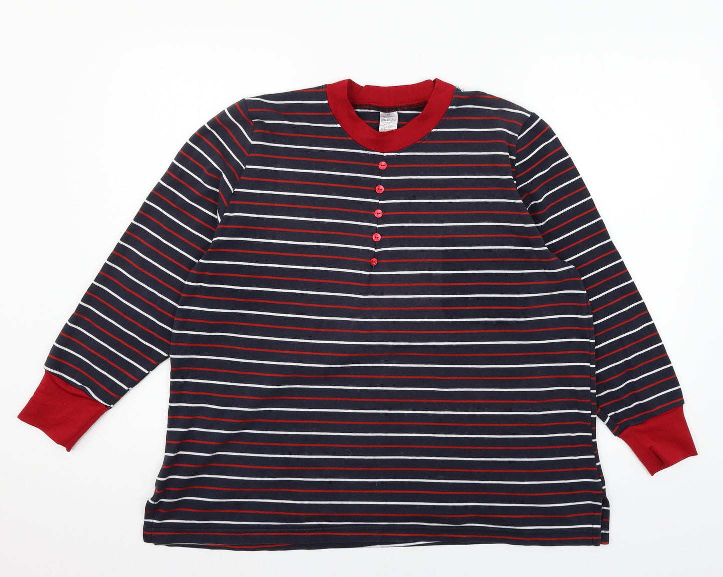 Preworn Womens Blue Striped Jersey Top Pyjama Top Size 22