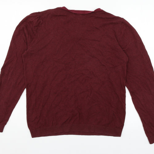 Topman Mens Red  Knit Pullover Jumper Size M
