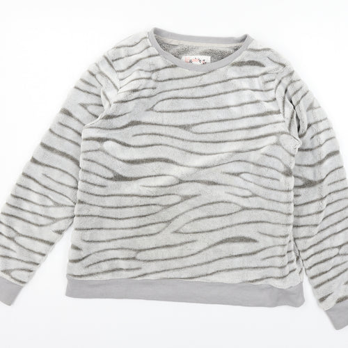 Debenhams Womens Grey Striped Microfibre Top Pyjama Top Size 8