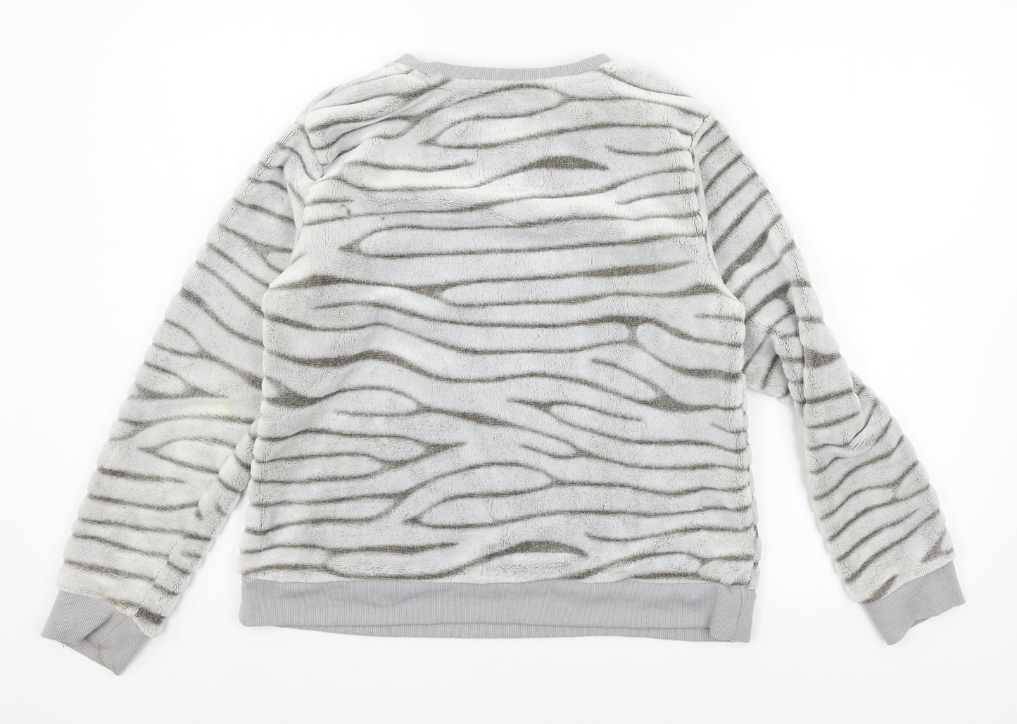 Debenhams Womens Grey Striped Microfibre Top Pyjama Top Size 8