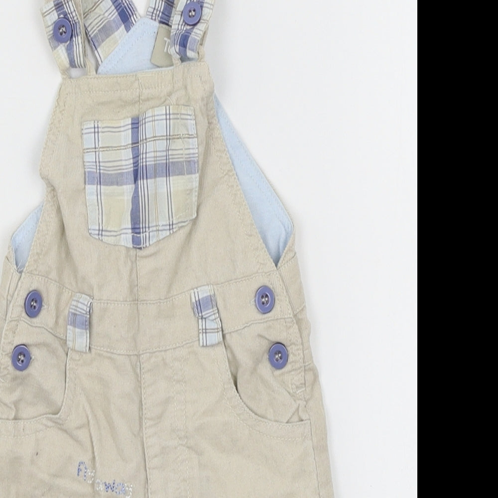 TU Boys Ivory Geometric Corduroy Dungaree Outfit/Set Size 0-3 Months  - Cat