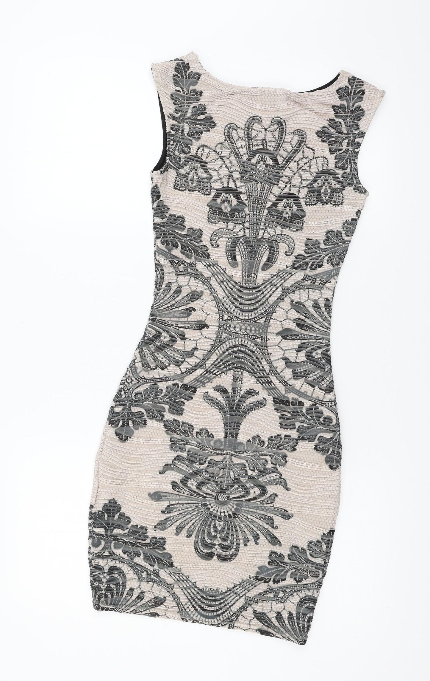 Lipsy Womens Pink Geometric Jersey Bodycon  Size 6