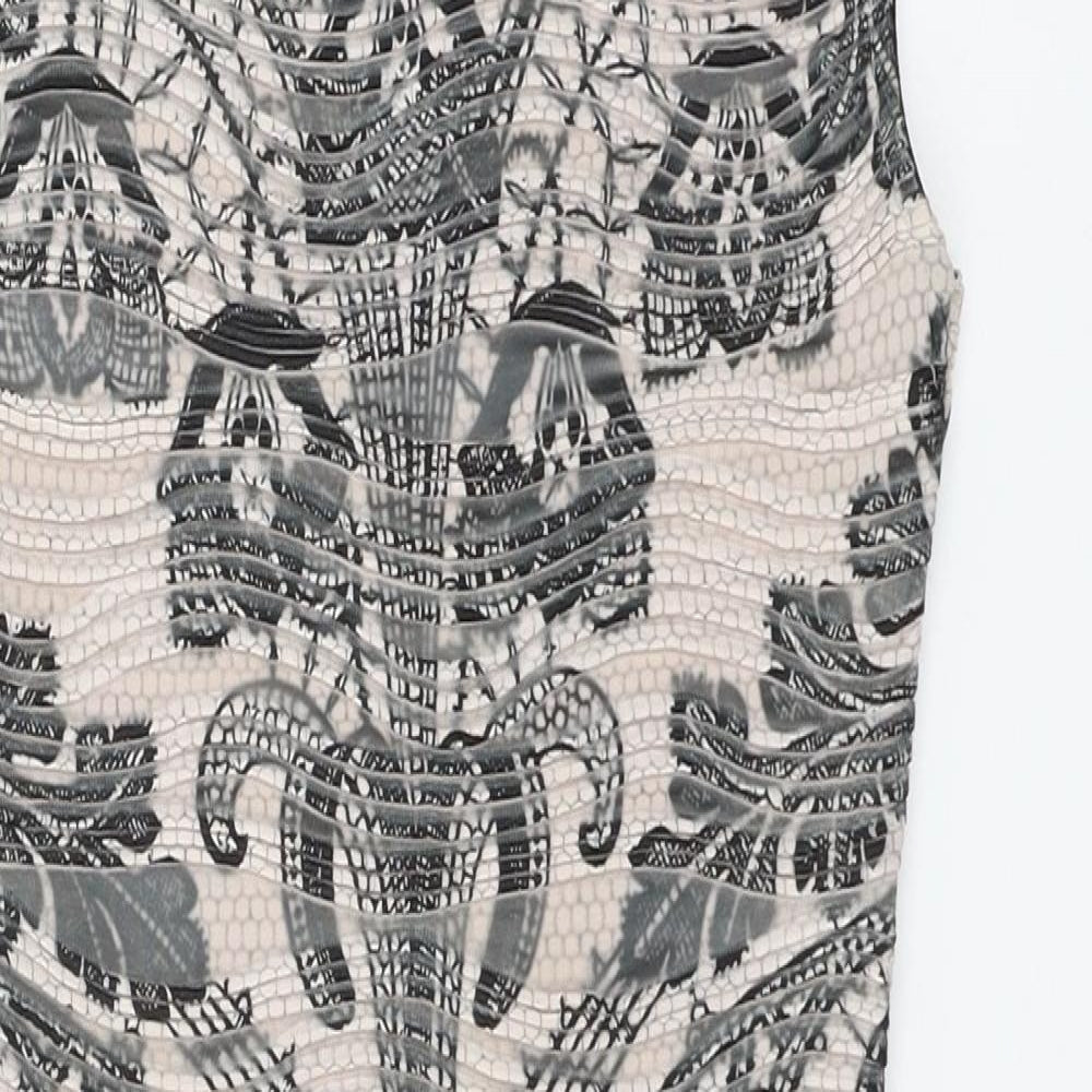 Lipsy Womens Pink Geometric Jersey Bodycon  Size 6