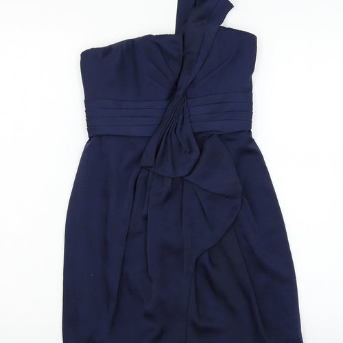 BCBGMAXAZRIA Womens Blue  Satin Bodycon  Size S